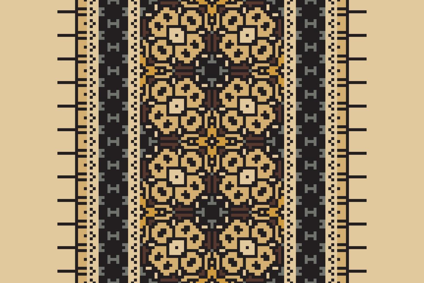 Dupatta Pattern Seamless Native American, Motif embroidery, Pixel Ikat embroidery Design for Print border embroidery ancient egypt vector