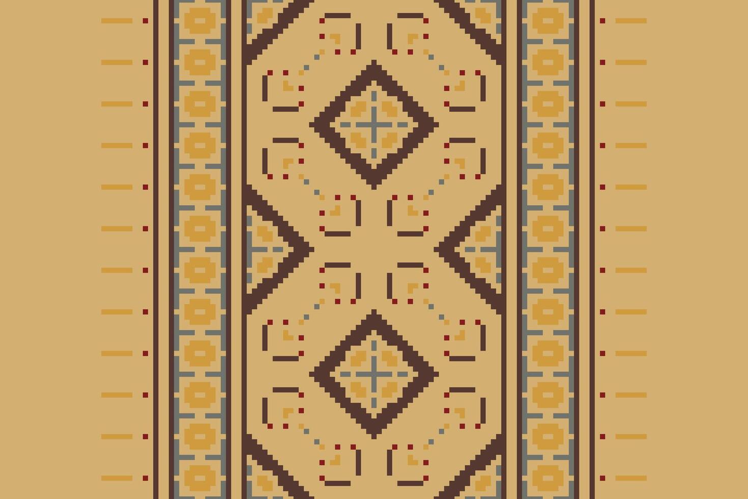 Dupatta Pattern Seamless Native American, Motif embroidery, Pixel Ikat embroidery Design for Print endless arabesque cloth dupatta shawl bandana print silk kurta men vector