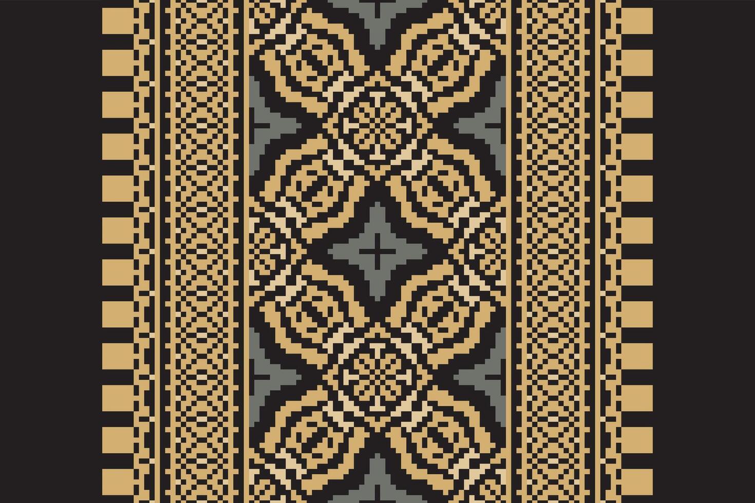 Dupatta Pattern Seamless Native American, Motif embroidery, Pixel Ikat embroidery Design for Print egyptian pattern tibetan mandala bandanna vector