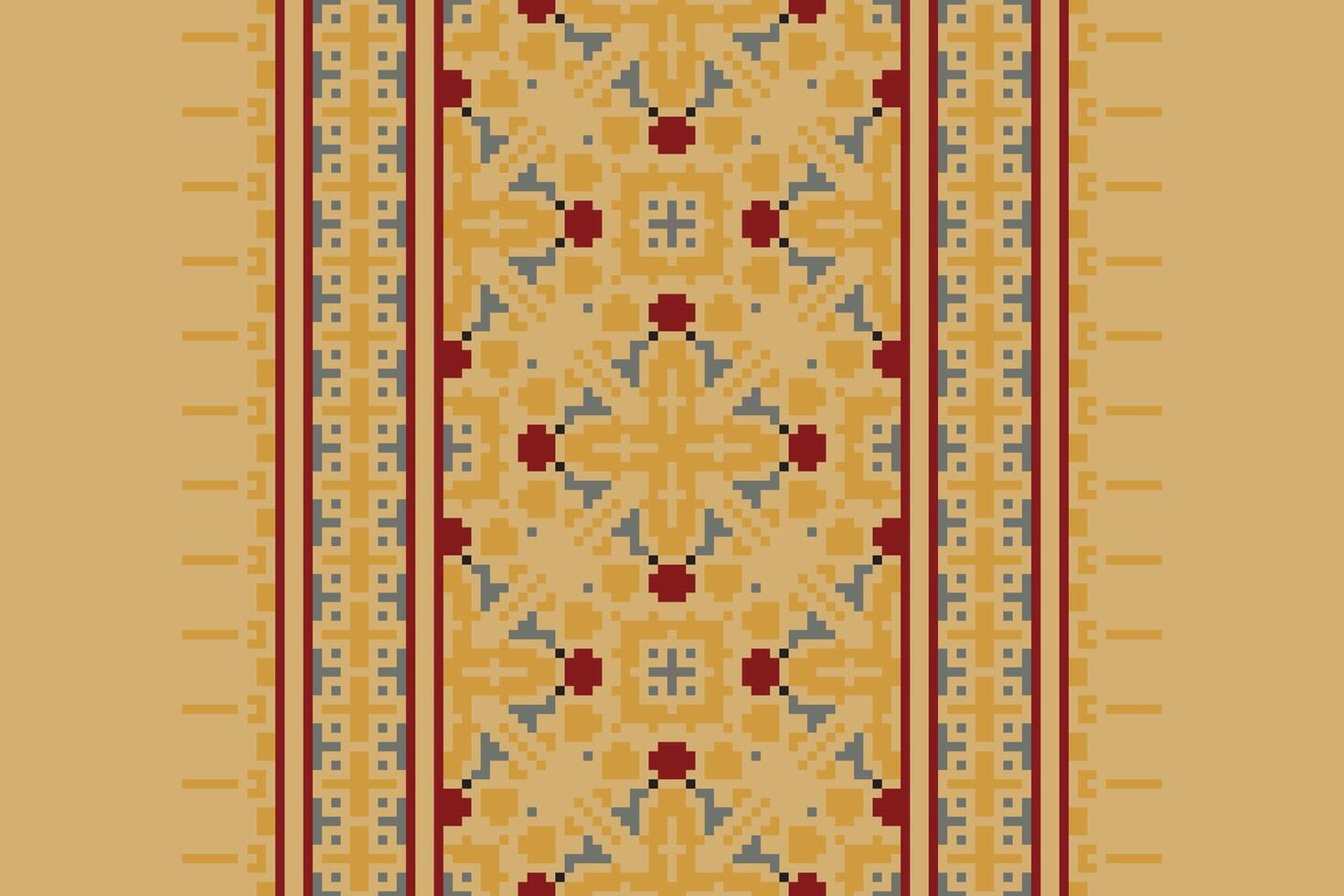 Dupatta Pattern Seamless Native American, Motif embroidery, Pixel Ikat embroidery Design for Print kurta pattern mughal motifs tapestry pattern floral repeat vector