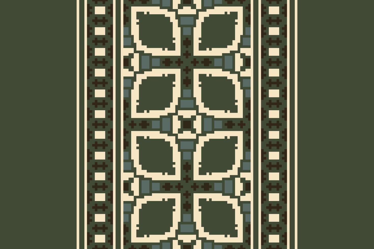 Dupatta Pattern Seamless Bandana print silk Motif embroidery, Pixel Ikat embroidery Design for Print indigenous art aboriginal art pattern floral kurti mughal border vector