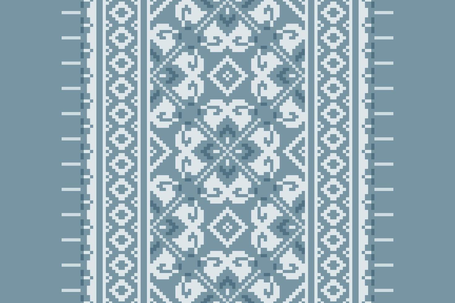 Dupatta Pattern Seamless Bandana print silk Motif embroidery, Pixel Ikat embroidery Design for Print pattern vintage flower folk navajo patchwork pattern vector