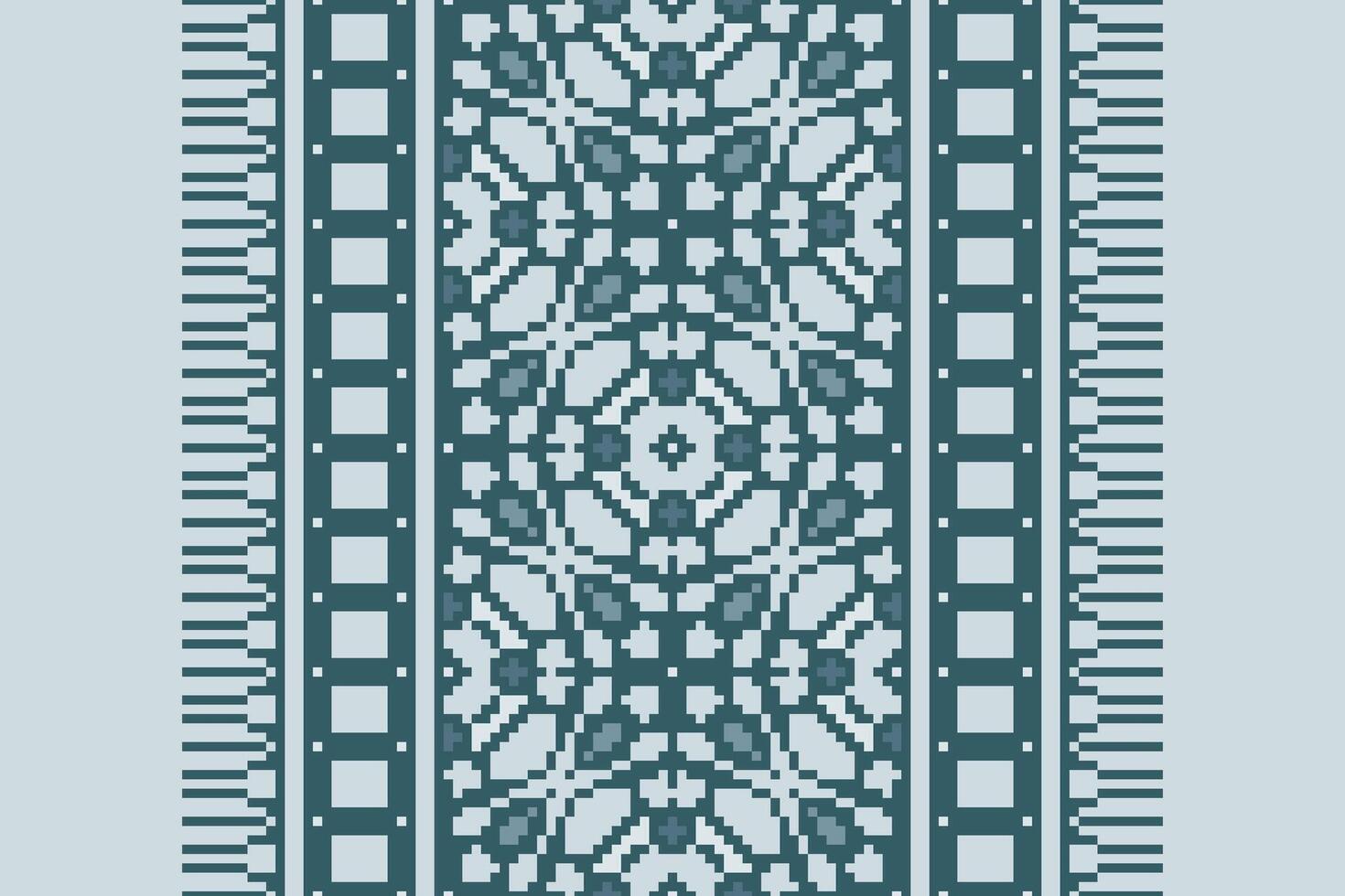 Dupatta Pattern Seamless Bandana print silk Motif embroidery, Pixel Ikat embroidery Design for Print jacquard slavic pattern folklore pattern kente arabesque vector