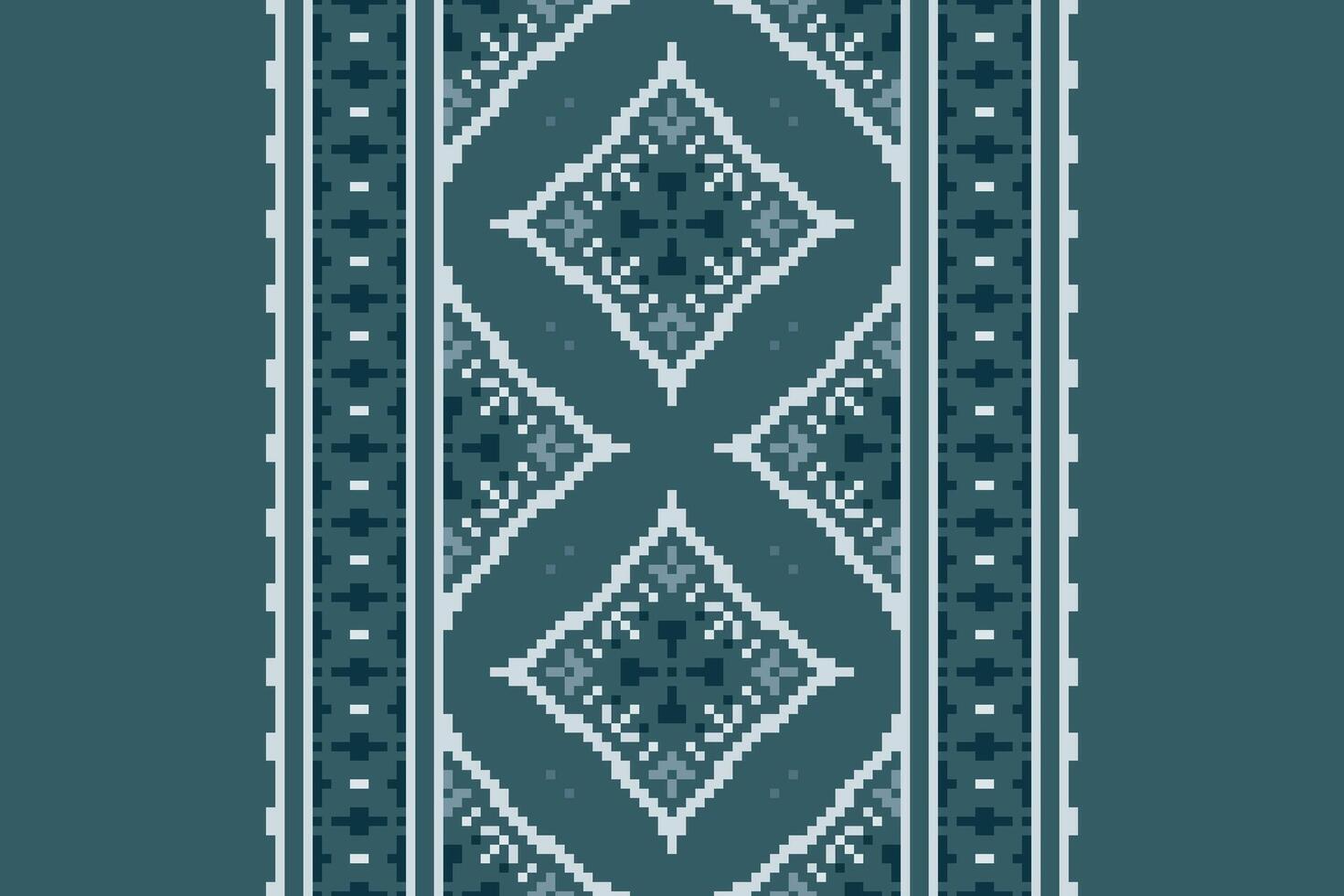 Dupatta Pattern Seamless Bandana print silk Motif embroidery, Pixel Ikat embroidery Design for Print border embroidery ancient egypt vector