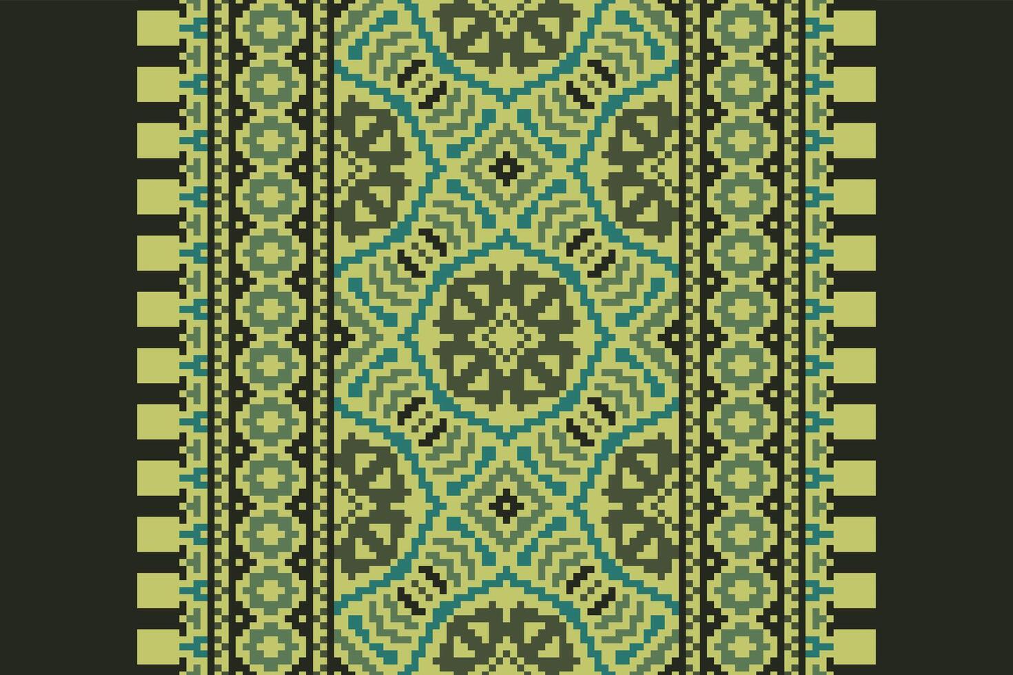 Dupatta Pattern Seamless Bandana print silk Motif embroidery, Pixel Ikat embroidery Design for Print egyptian pattern tibetan mandala bandanna vector