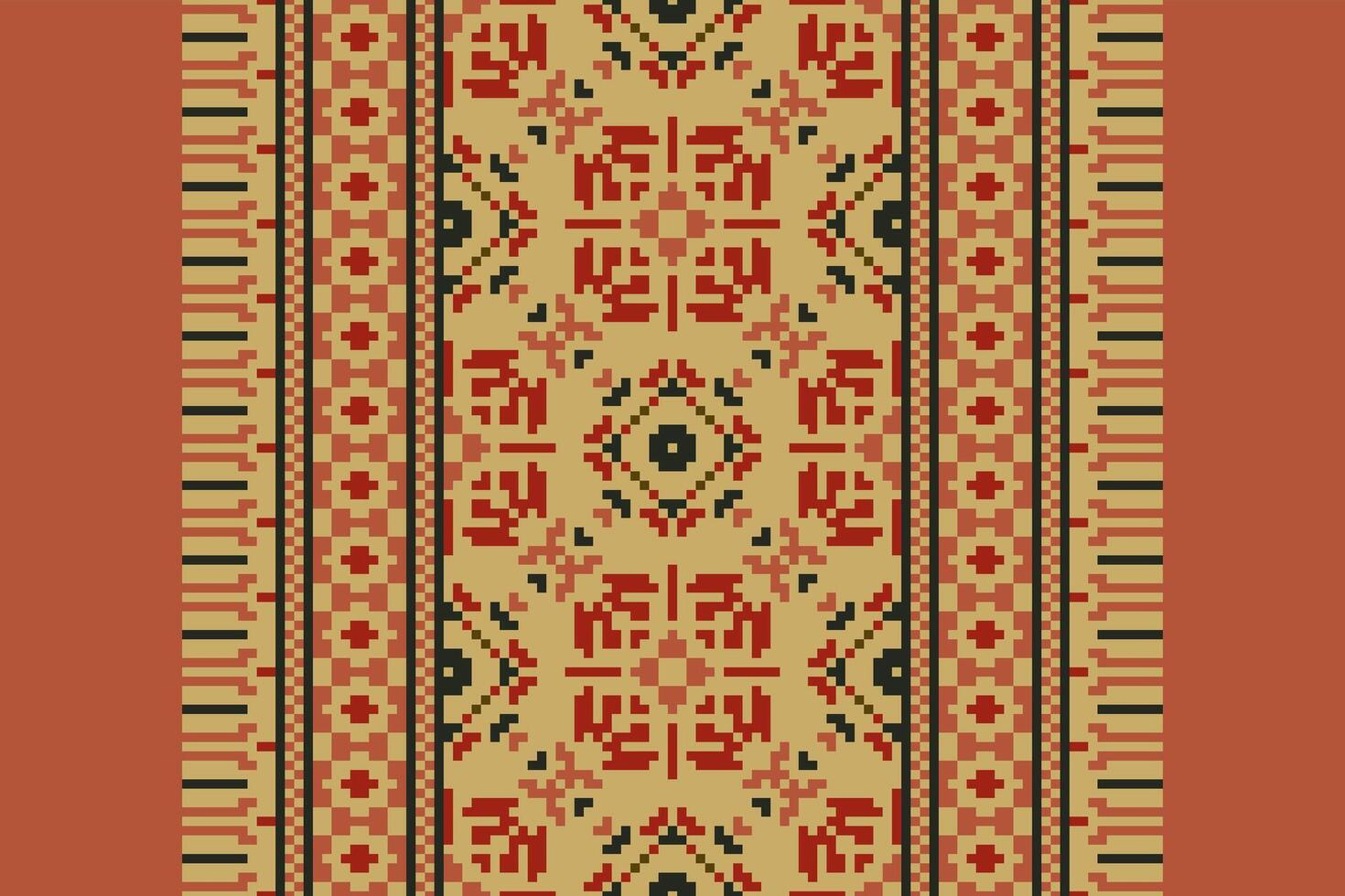 Dupatta Pattern Seamless Australian aboriginal pattern Motif embroidery, Pixel Ikat embroidery Design for Print figure tribal ink on cloth patola sari vector