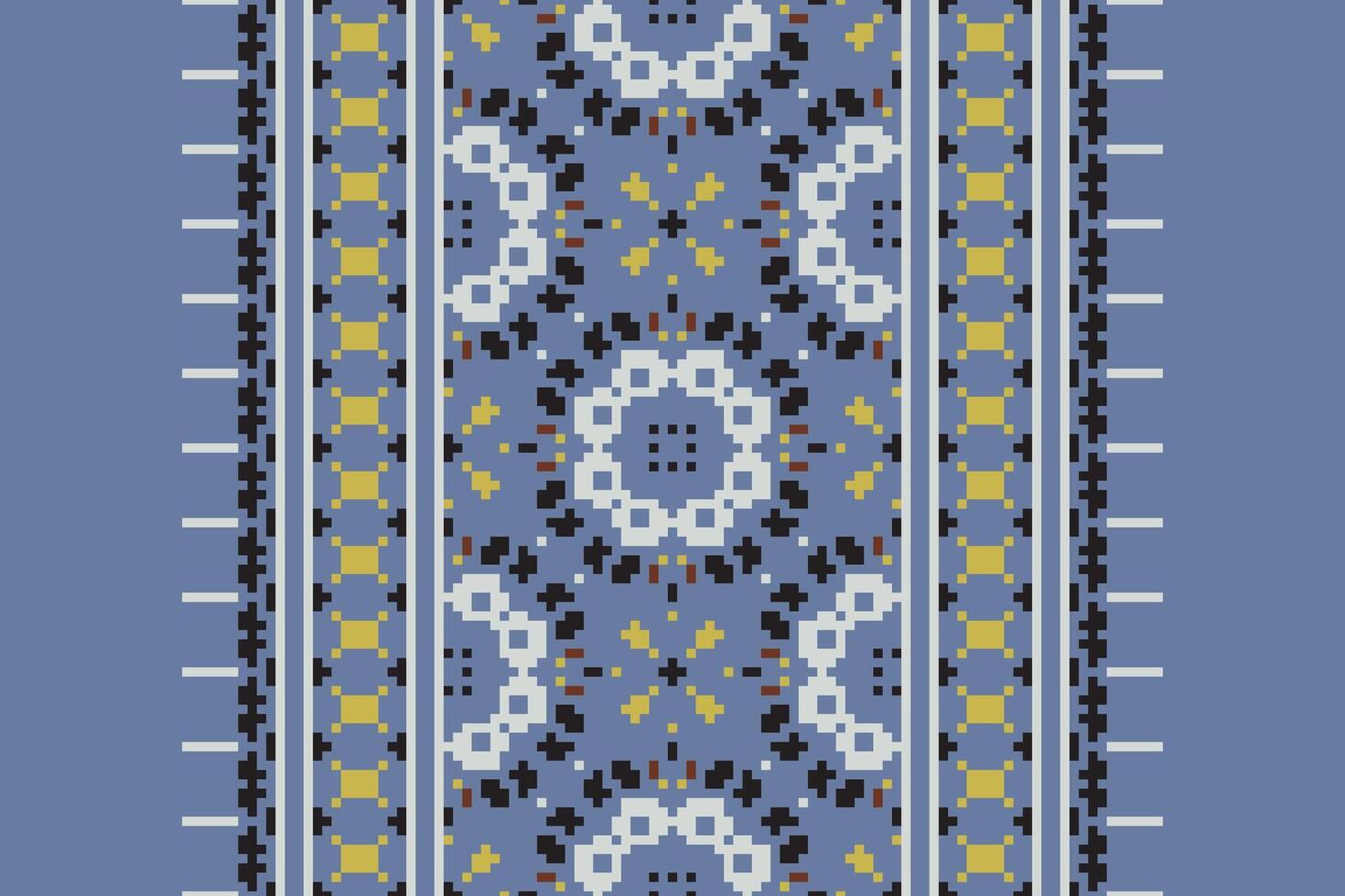 Dupatta Pattern Seamless Scandinavian pattern Motif embroidery, Pixel Ikat embroidery Design for Print scarf hijab pattern kerchief Pixel Ikat Silk kurti model mughal patterns vector