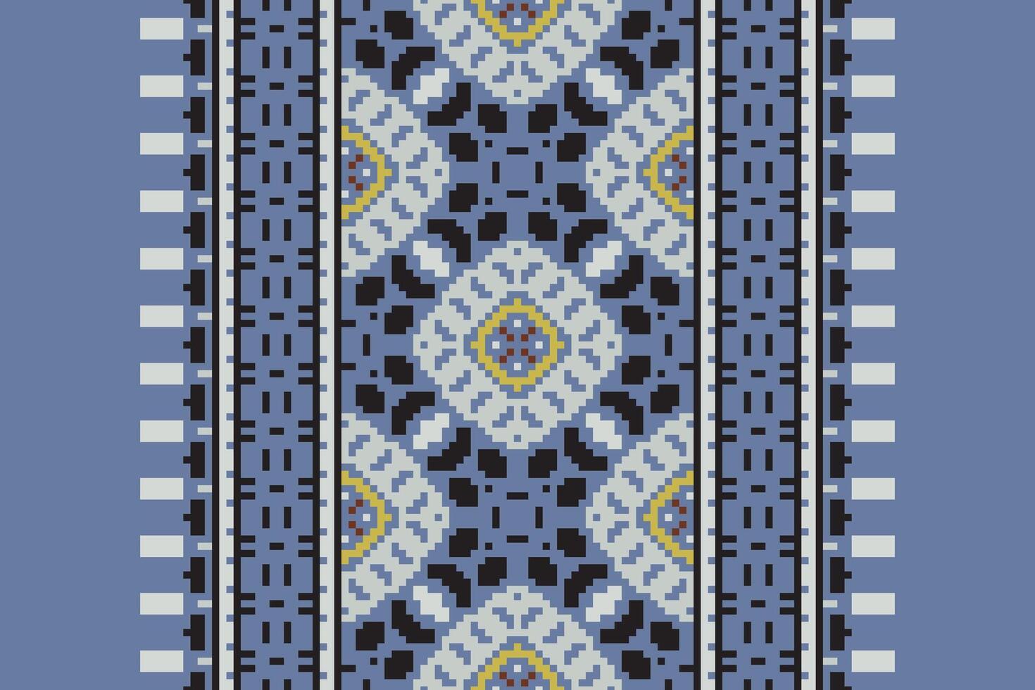 Dupatta Pattern Seamless Scandinavian pattern Motif embroidery, Pixel Ikat embroidery Design for Print indonesian batik motif embroidery native american kurta mughal design vector