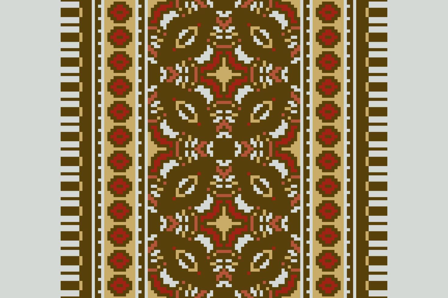 Dupatta Pattern Seamless Scandinavian pattern Motif embroidery, Pixel Ikat embroidery Design for Print indigenous art aboriginal art pattern floral kurti mughal border vector