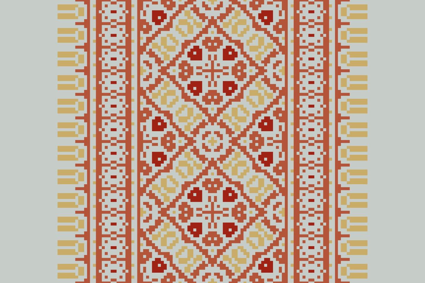Dupatta Pattern Seamless Scandinavian pattern Motif embroidery, Pixel Ikat embroidery Design for Print jacquard slavic pattern folklore pattern kente arabesque vector