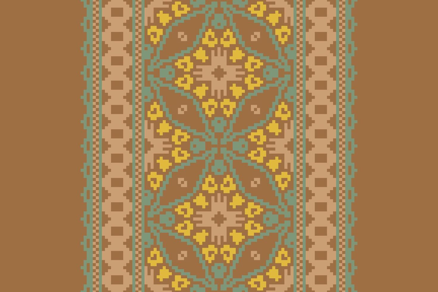 Salwar Pattern Seamless Native American, Motif embroidery, Pixel Ikat embroidery Design for Print endless arabesque cloth dupatta shawl bandana print silk kurta men vector