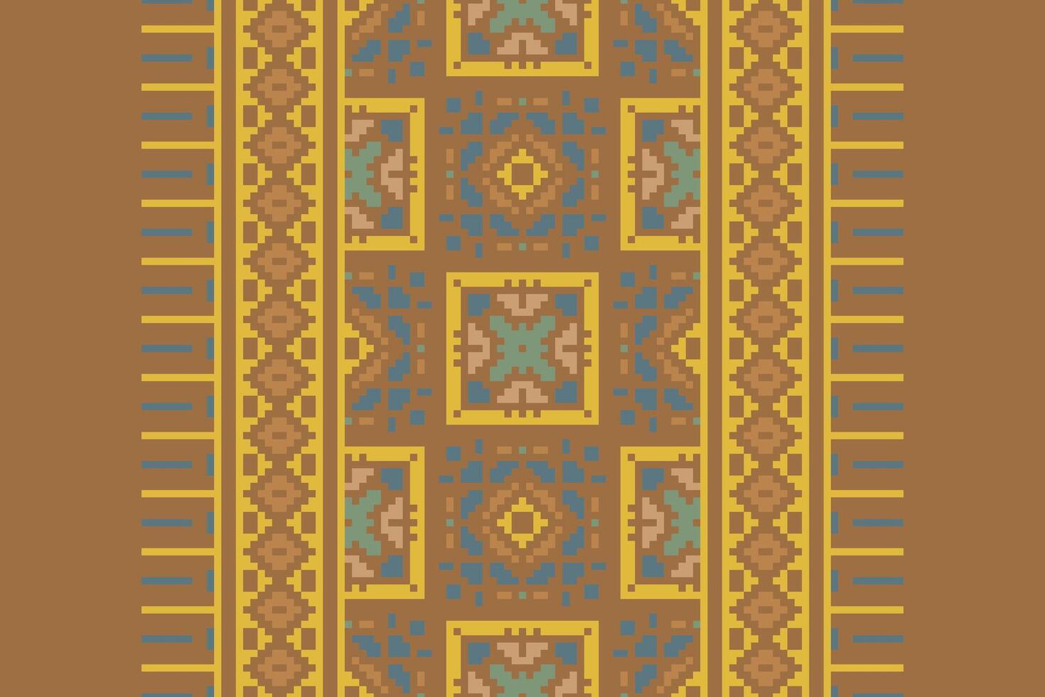 Salwar Pattern Seamless Native American, Motif embroidery, Pixel Ikat embroidery Design for Print indonesian batik motif embroidery native american kurta mughal design vector
