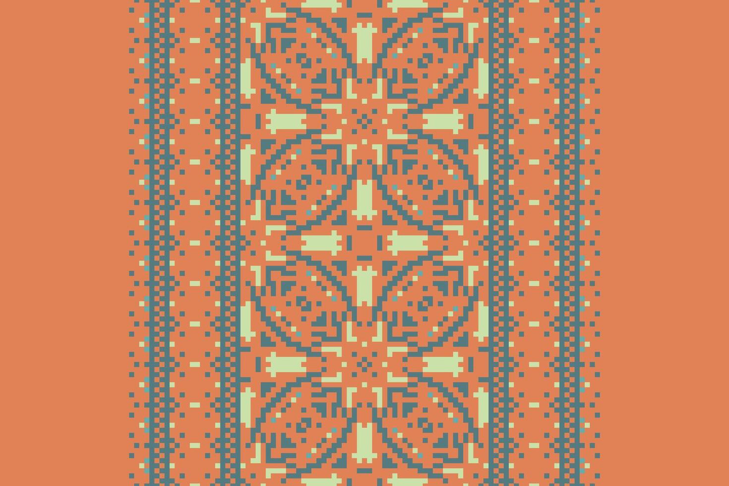 Salwar Pattern Seamless Bandana print silk Motif embroidery, Pixel Ikat embroidery Design for Print figure tribal ink on cloth patola sari vector