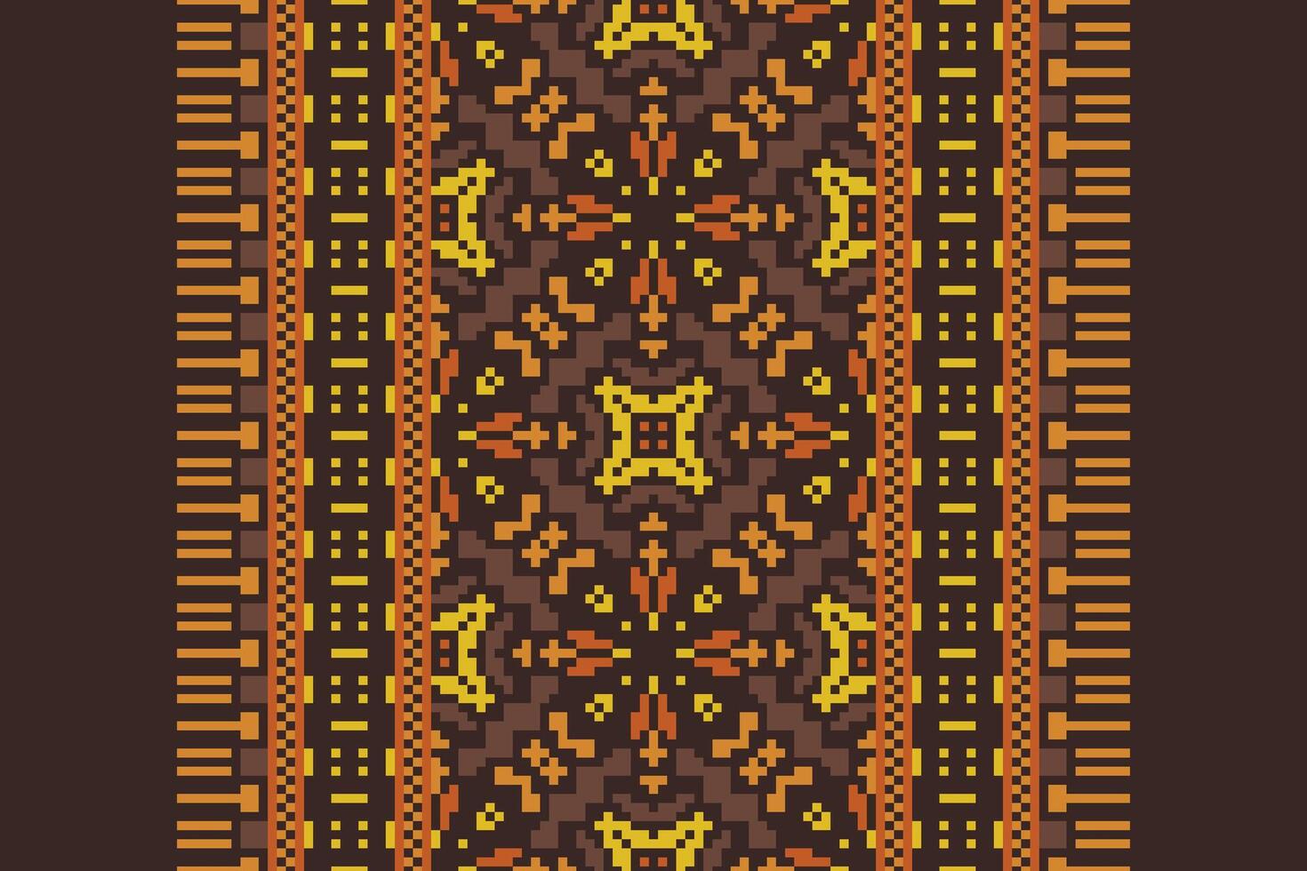 Salwar Pattern Seamless Bandana print silk Motif embroidery, Pixel Ikat embroidery Design for Print indonesian batik motif embroidery native american kurta mughal design vector
