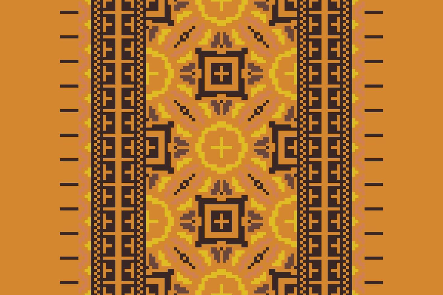 Salwar Pattern Seamless Native American, Motif embroidery, Pixel Ikat embroidery Design for Print figure tribal ink on cloth patola sari vector