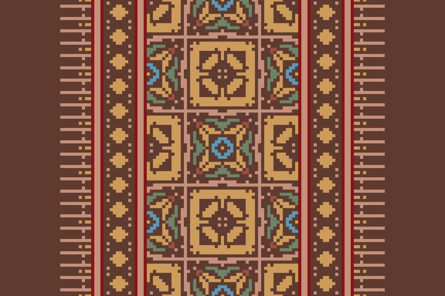 Salwar Pattern Seamless Mughal architecture Motif embroidery, Pixel Ikat embroidery Design for Print tapestry floral kimono repeat pattern lacing spanish motif vector