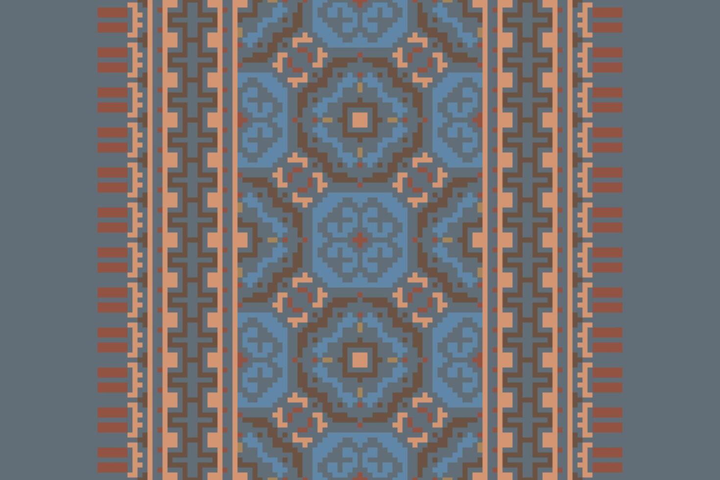 Salwar Pattern Seamless Scandinavian pattern Motif embroidery, Pixel Ikat embroidery Design for Print indigenous art aboriginal art pattern floral kurti mughal border vector