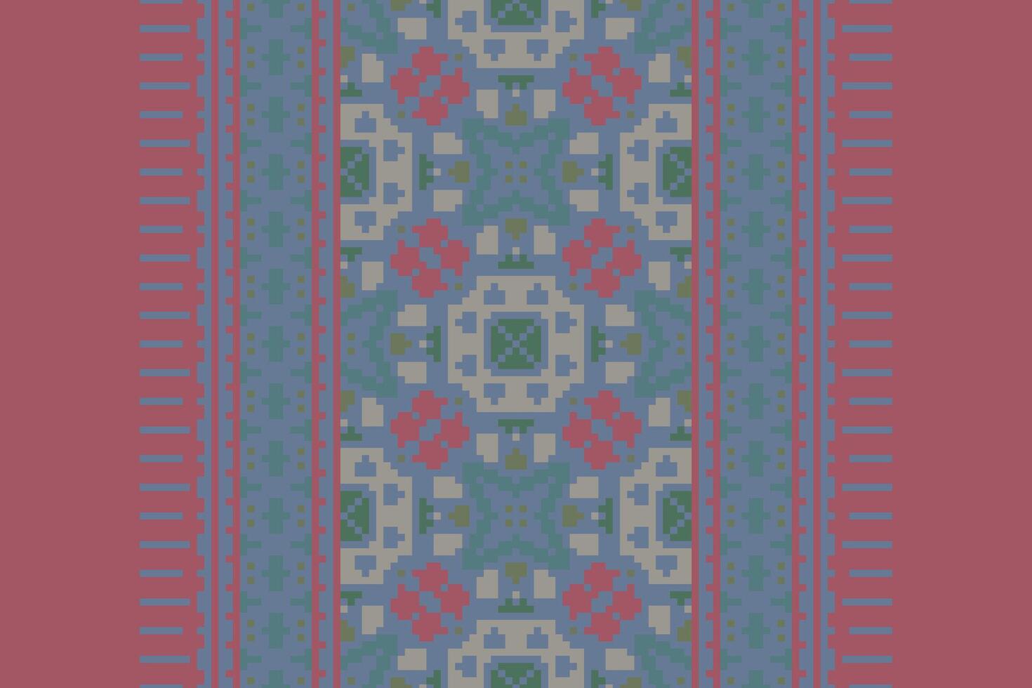 Salwar Pattern Seamless Scandinavian pattern Motif embroidery, Pixel Ikat embroidery Design for Print egyptian pattern tibetan mandala bandanna vector