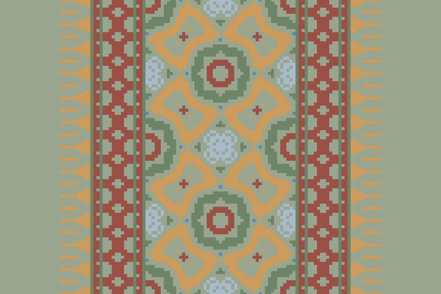 Anarkali Pattern Seamless Native American, Motif embroidery, Pixel Ikat embroidery Design for Print endless arabesque cloth dupatta shawl bandana print silk kurta men vector