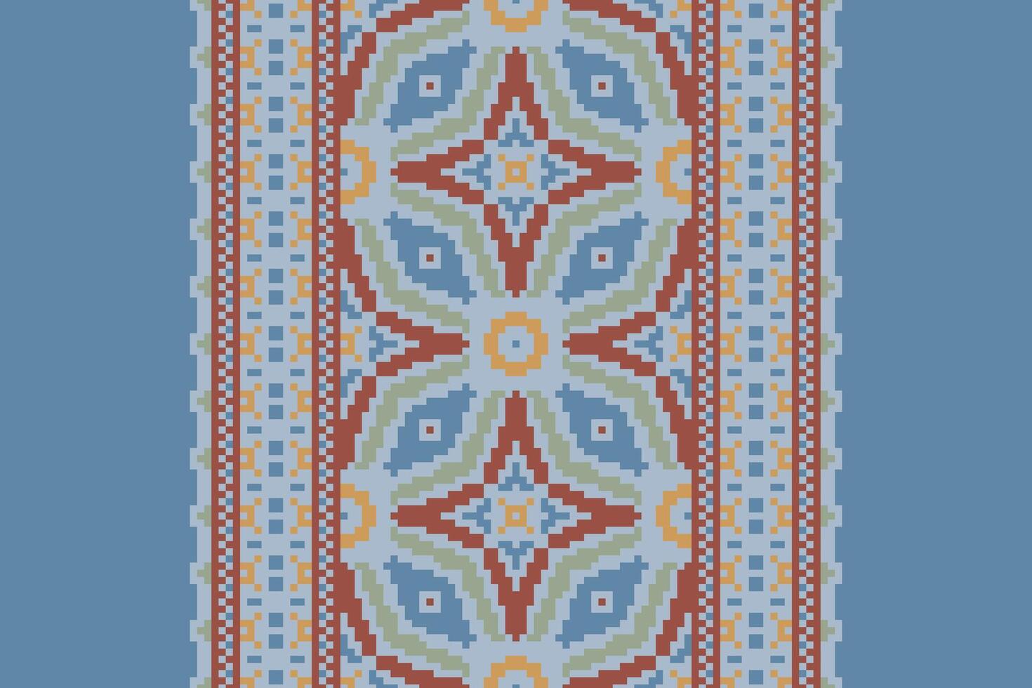 Pakistani dresses pattern Seamless Scandinavian pattern Motif embroidery, Pixel Ikat embroidery Design for Print figure tribal ink on cloth patola sari vector