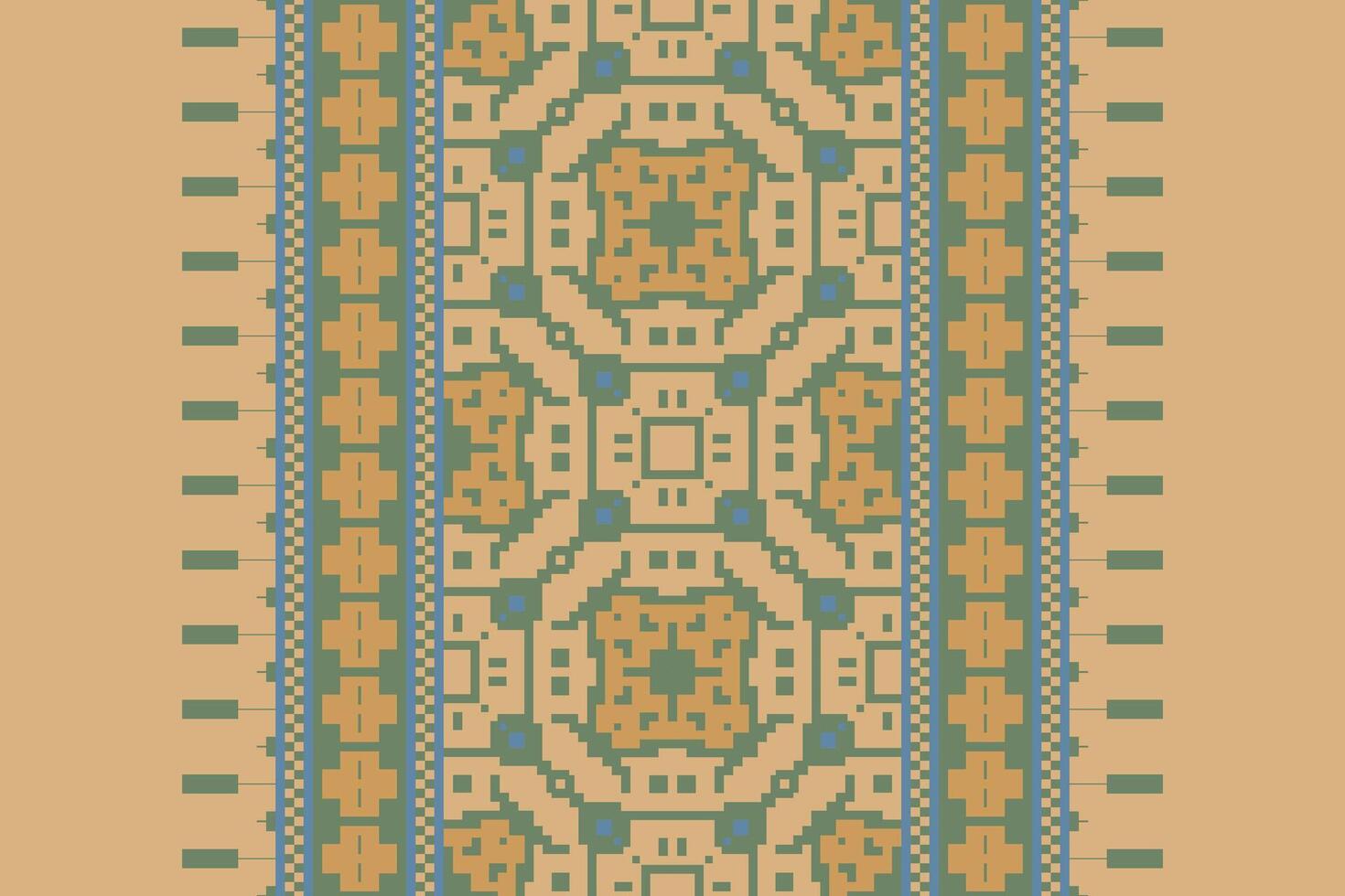 Anarkali Pattern Seamless Bandana print silk Motif embroidery, Pixel Ikat embroidery Design for Print vyshyvanka placemat quilt sarong sarong beach kurtis Indian motifs vector