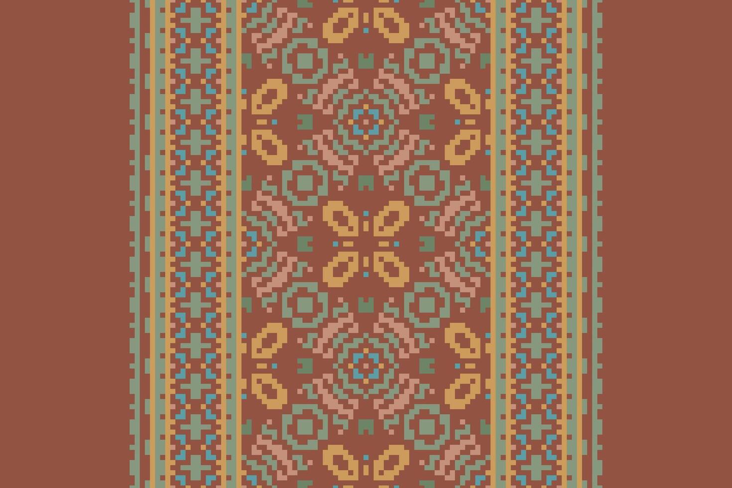 Anarkali Pattern Seamless Australian aboriginal pattern Motif embroidery, Pixel Ikat embroidery Design for Print egyptian pattern tibetan mandala bandanna vector