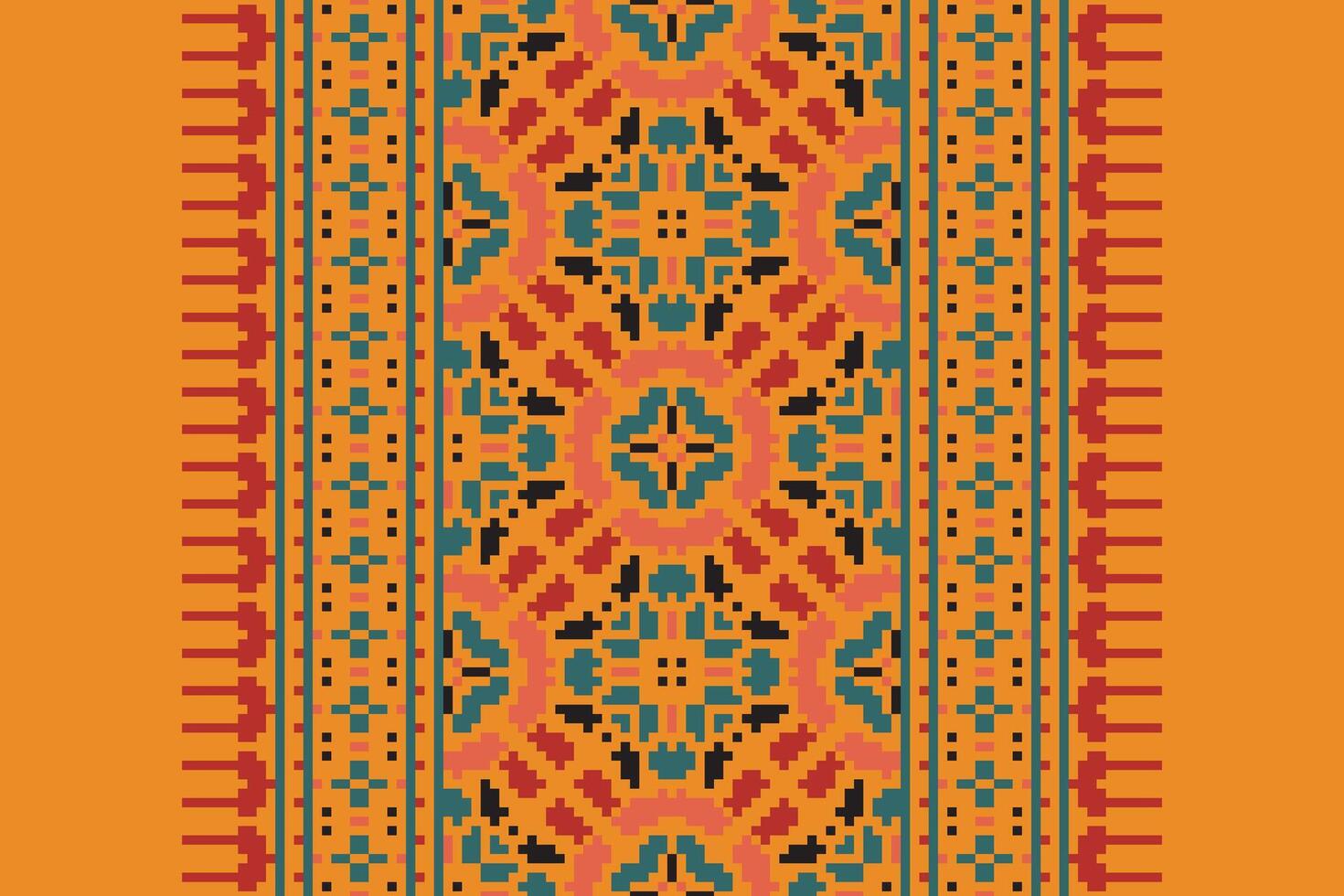 Anarkali Pattern Seamless Mughal architecture Motif embroidery, Pixel Ikat embroidery Design for Print lace pattern turkish ceramic ancient egypt art jacquard pattern vector