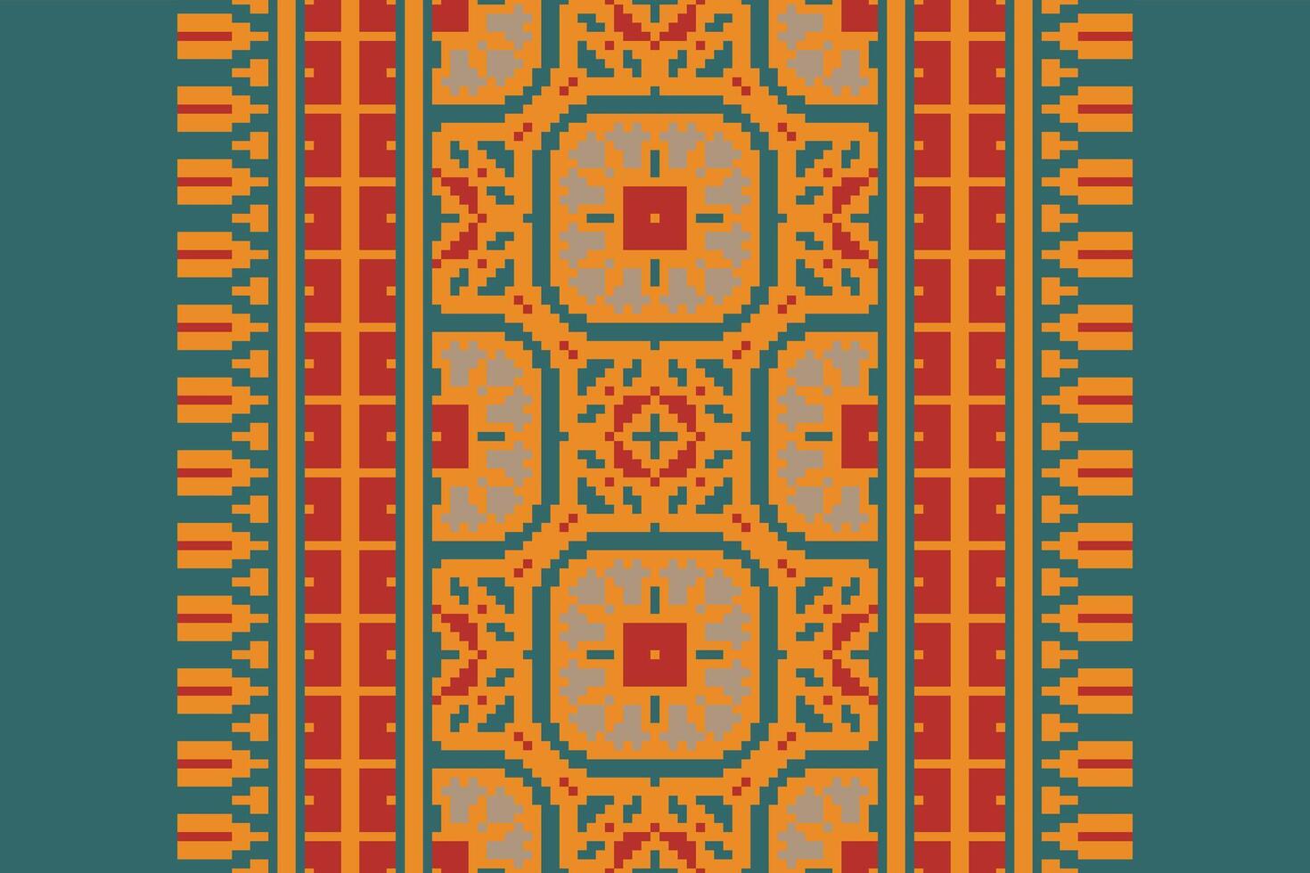 Anarkali Pattern Seamless Mughal architecture Motif embroidery, Pixel Ikat embroidery Design for Print scarf hijab pattern kerchief Pixel Ikat Silk kurti model mughal patterns vector