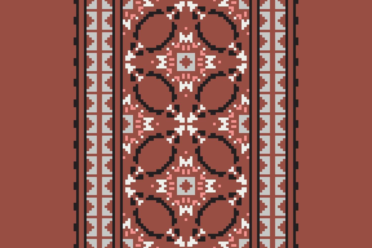 Anarkali Pattern Seamless Mughal architecture Motif embroidery, Pixel Ikat embroidery Design for Print egyptian pattern tibetan mandala bandanna vector