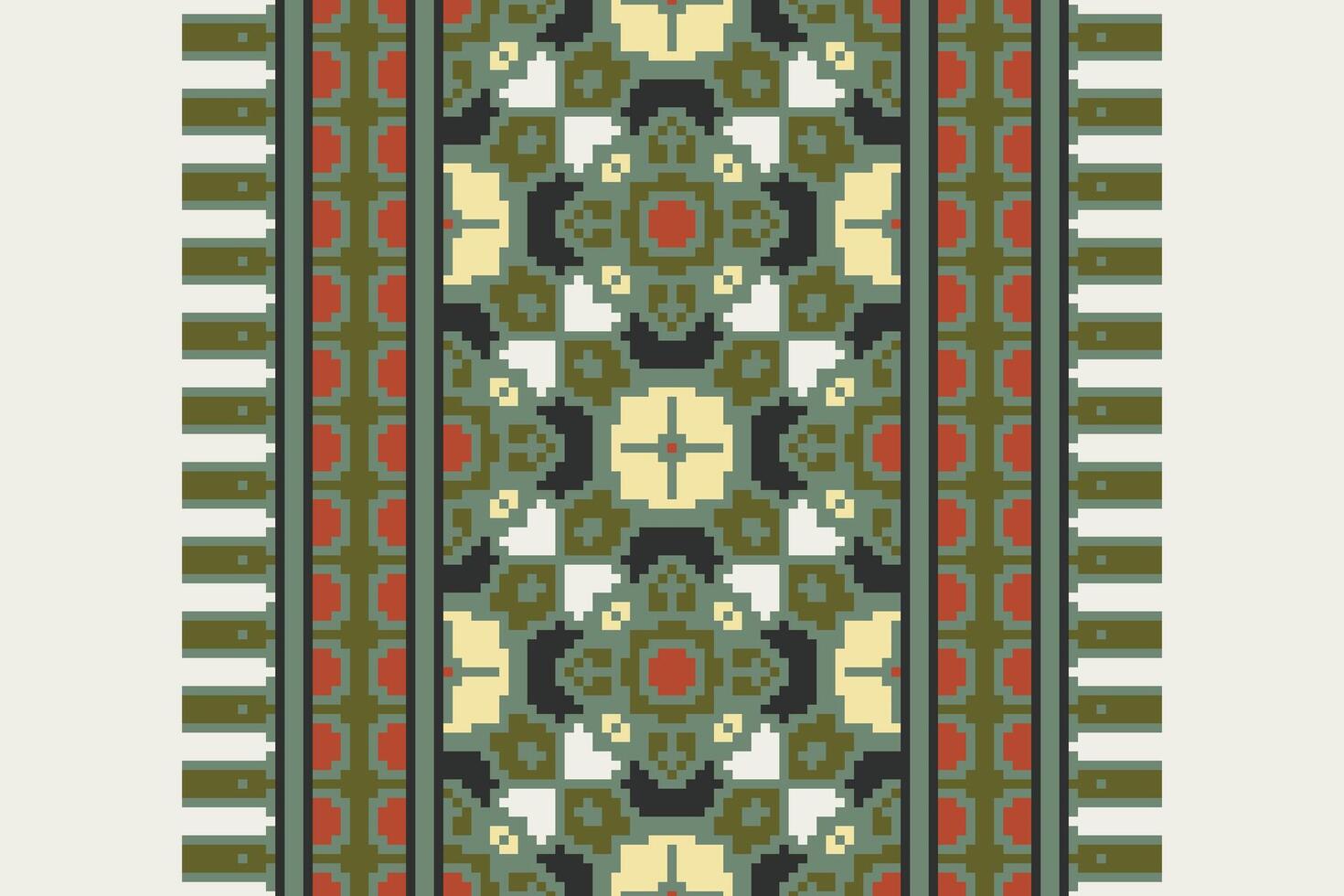 Anarkali Pattern Seamless Scandinavian pattern Motif embroidery, Pixel Ikat embroidery Design for Print border embroidery ancient egypt vector