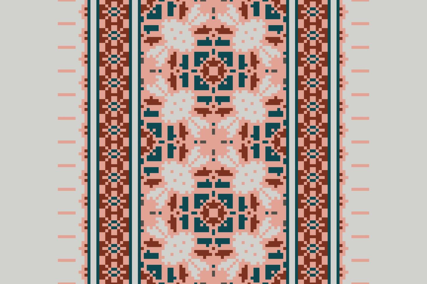 Anarkali frock design Seamless Native American, Motif embroidery, Pixel Ikat embroidery Design for Print figure tribal ink on cloth patola sari vector