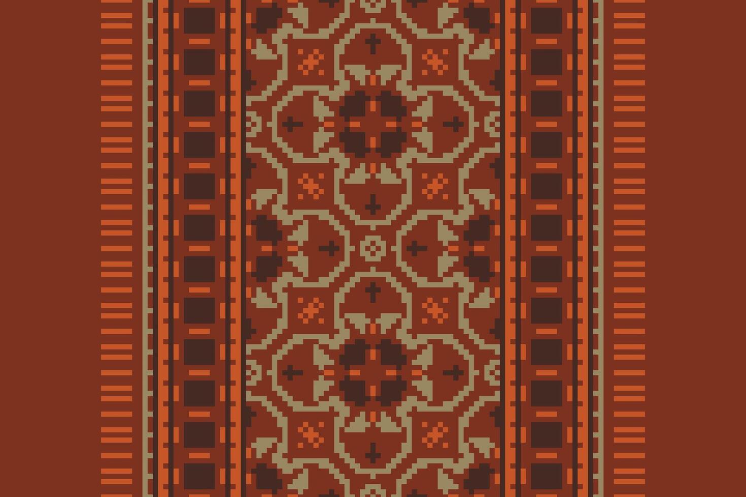 Anarkali frock design Seamless Native American, Motif embroidery, Pixel Ikat embroidery Design for Print endless arabesque cloth dupatta shawl bandana print silk kurta men vector