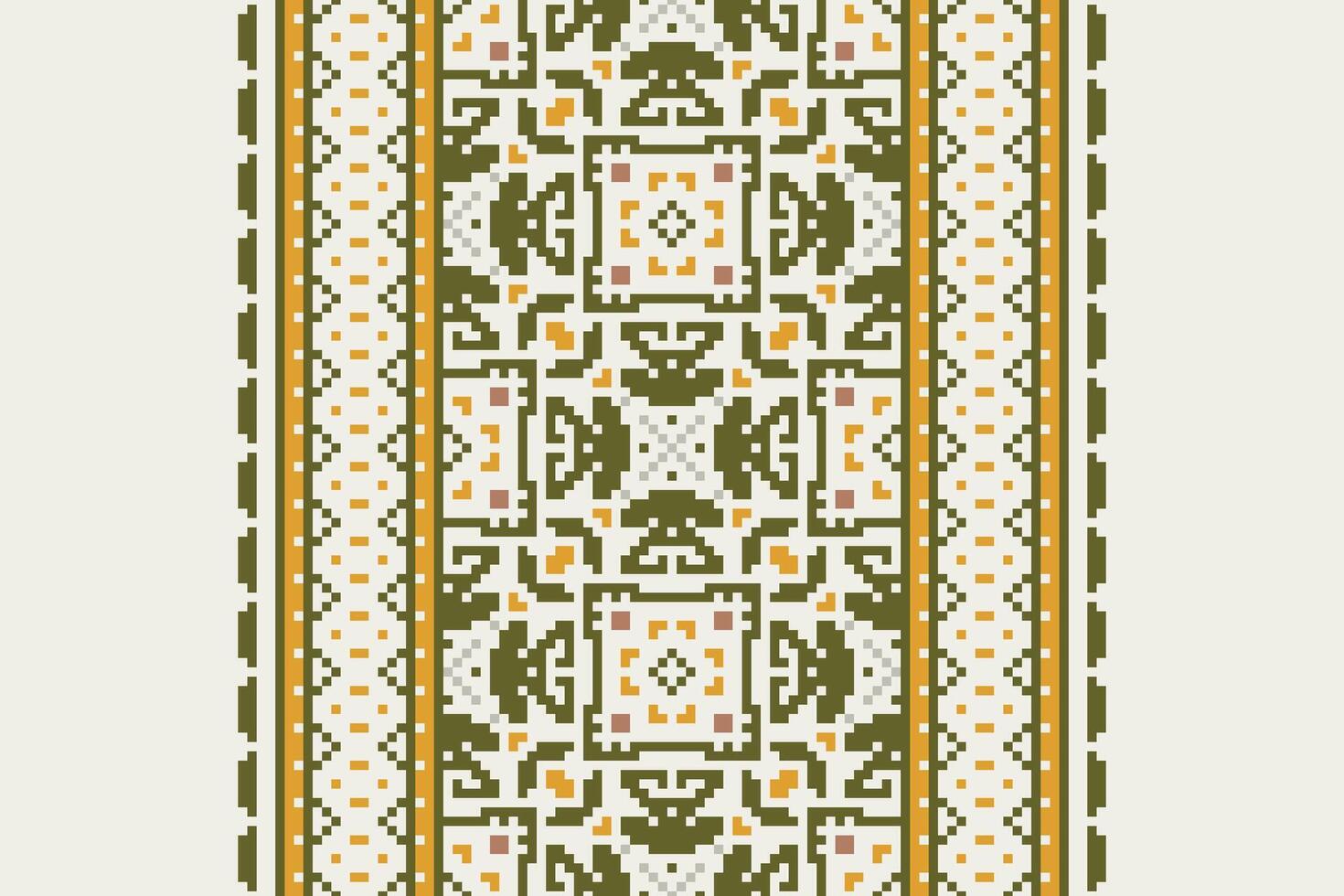 Anarkali Pattern Seamless Scandinavian pattern Motif embroidery, Pixel Ikat embroidery Design for Print egyptian pattern tibetan mandala bandanna vector