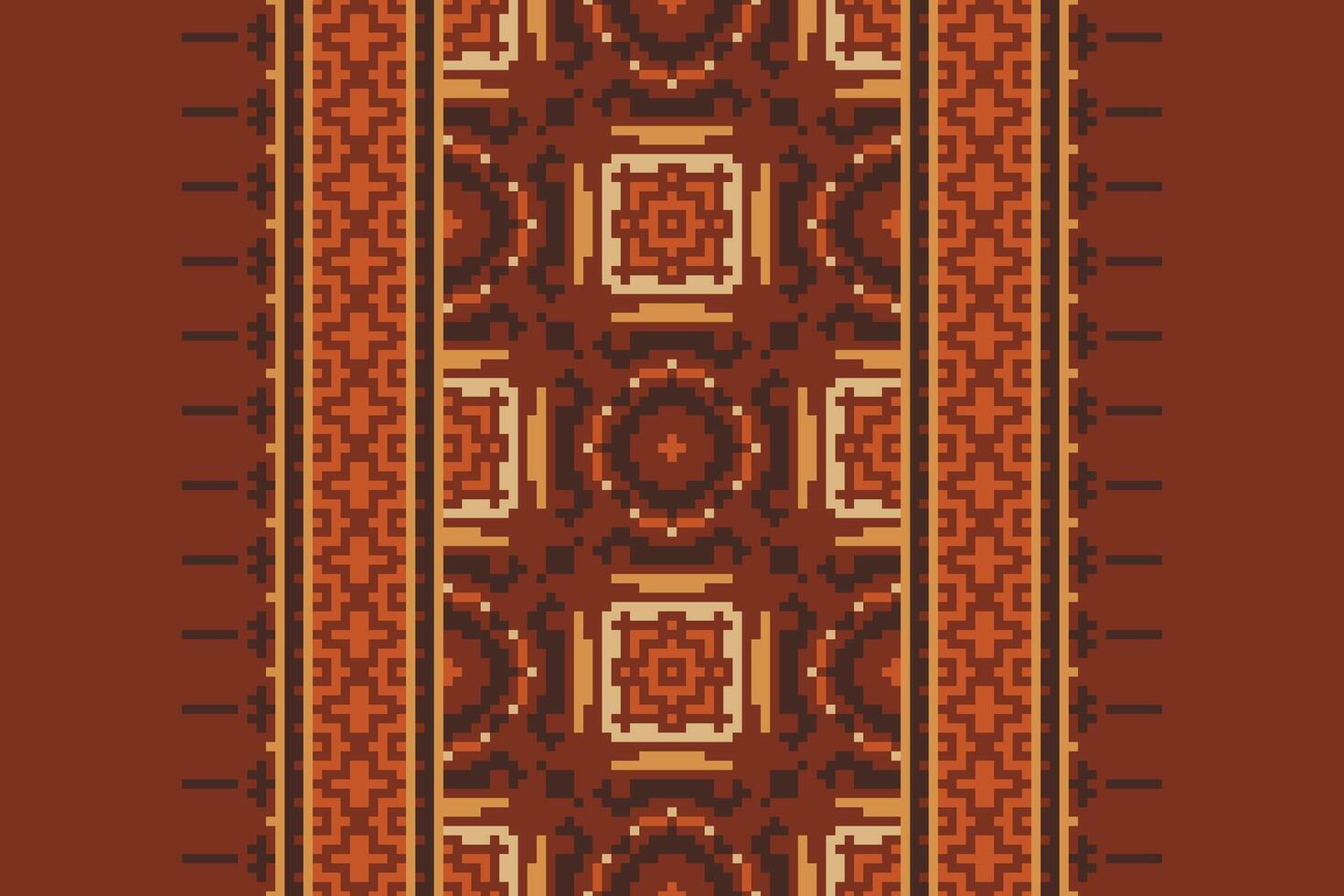 Anarkali frock design Seamless Native American, Motif embroidery, Pixel Ikat embroidery Design for Print Texture fabric saree sari carpet. kurta patola saree vector