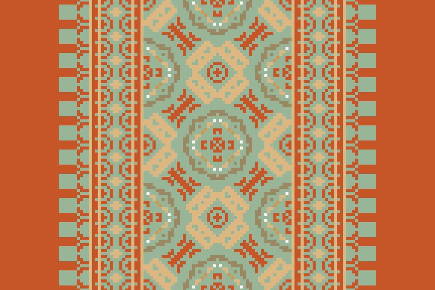 Anarkali frock design Seamless Native American, Motif embroidery, Pixel Ikat embroidery Design for Print scarf hijab pattern kerchief Pixel Ikat Silk kurti model mughal patterns vector