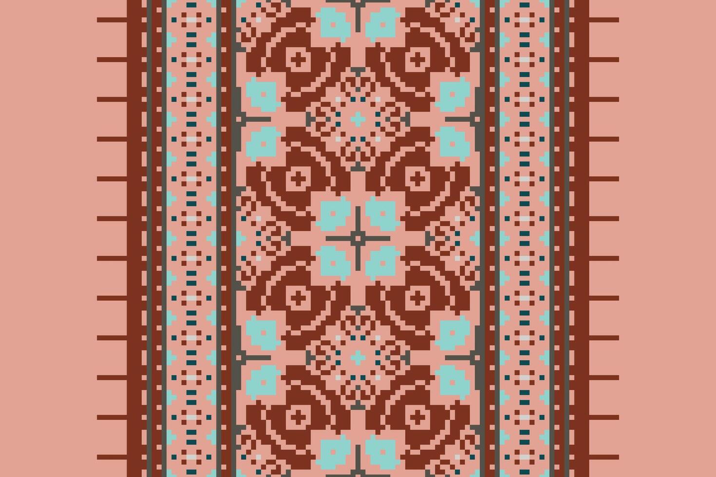 Anarkali frock design Seamless Native American, Motif embroidery, Pixel Ikat embroidery Design for Print jacquard slavic pattern folklore pattern kente arabesque vector