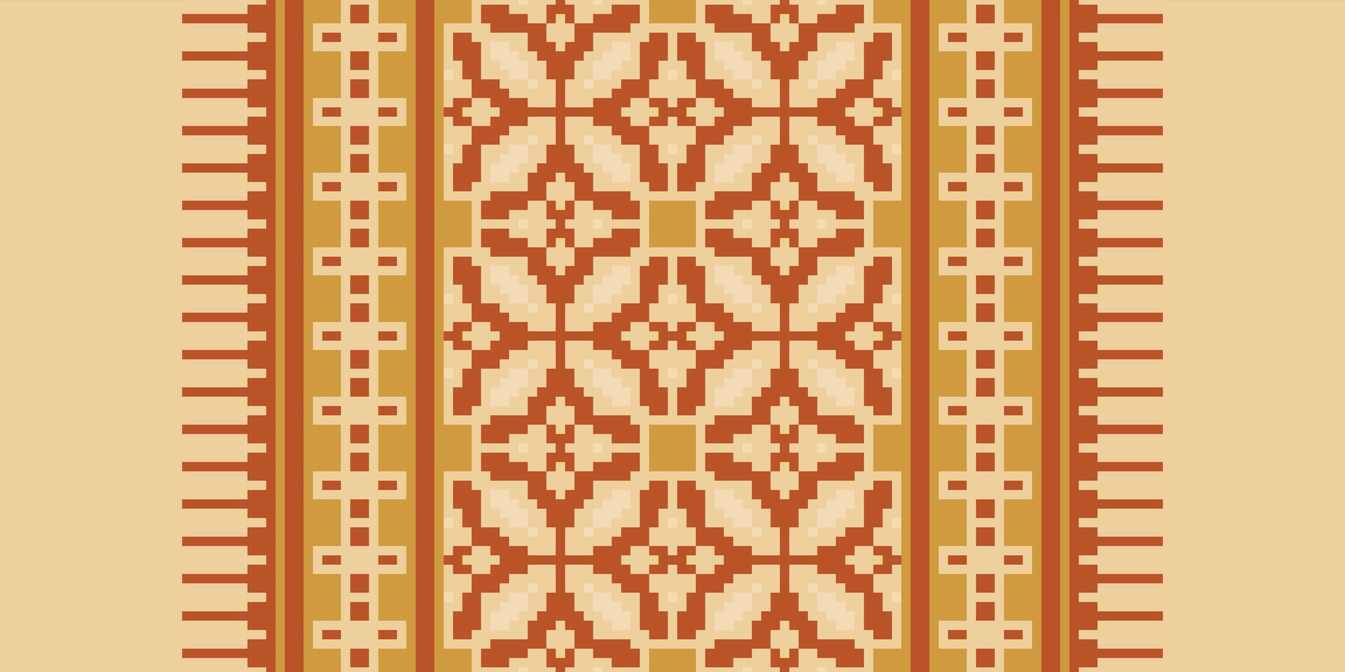 Patchwork pattern Seamless Scandinavian pattern Motif embroidery, Pixel Ikat embroidery Design for Print endless arabesque cloth dupatta shawl bandana print silk kurta men vector