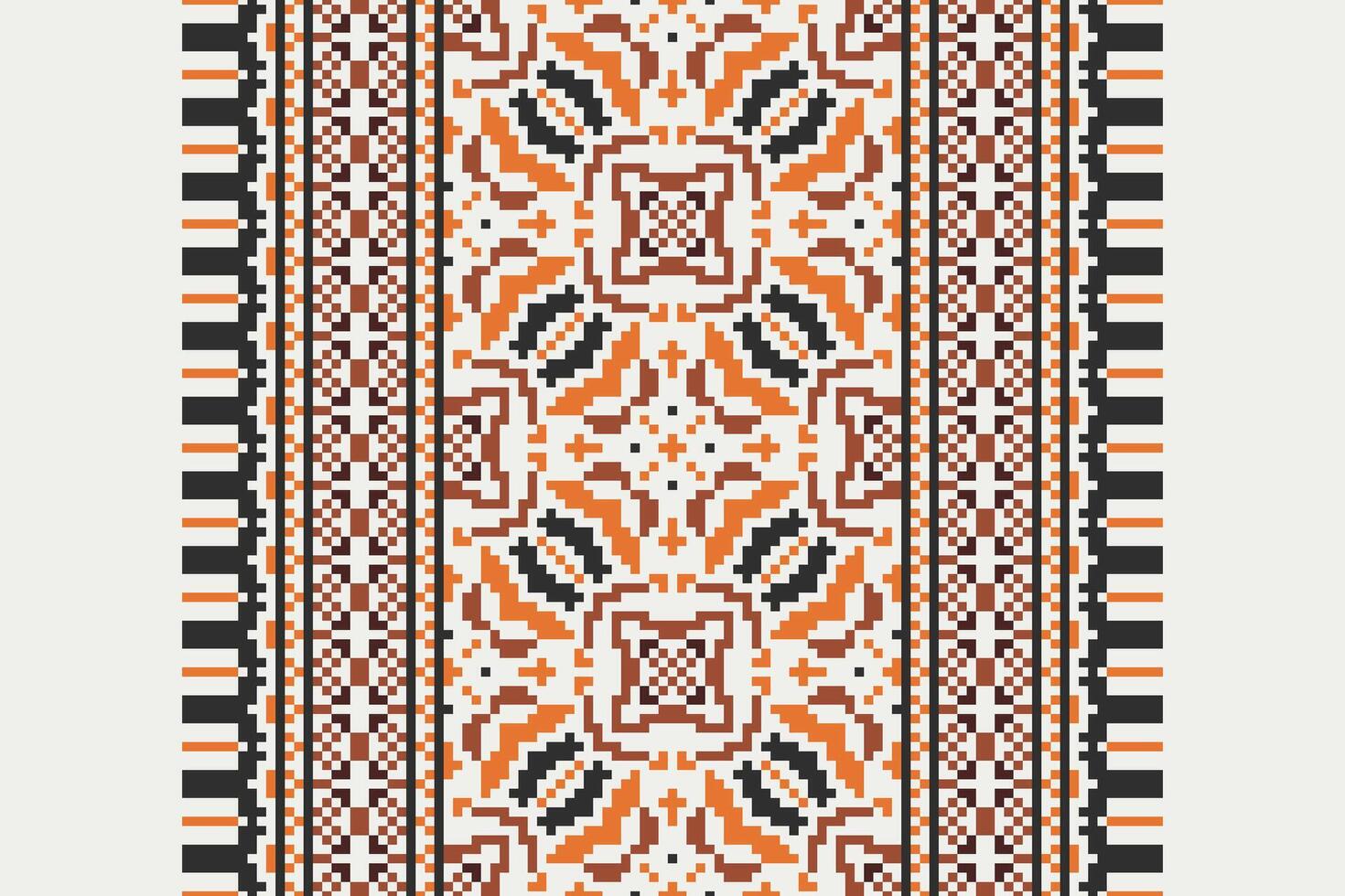 Anarkali frock design Seamless Bandana print silk Motif embroidery, Pixel Ikat embroidery Design for Print Texture fabric saree sari carpet. kurta patola saree vector
