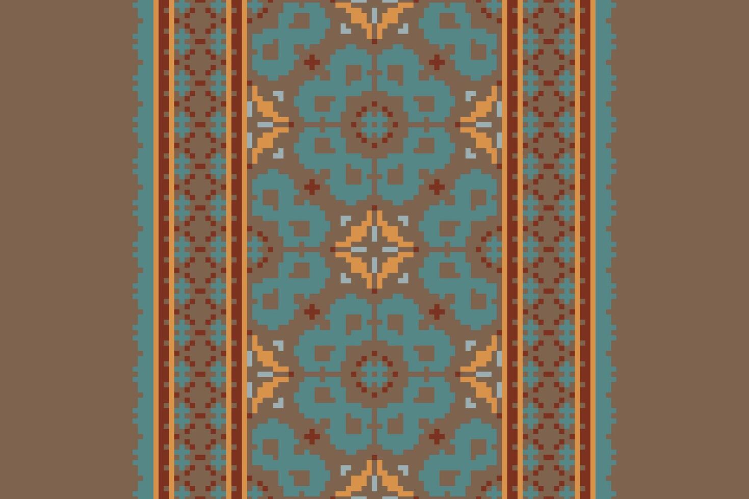 Anarkali frock design Seamless Mughal architecture Motif embroidery, Pixel Ikat embroidery Design for Print vyshyvanka placemat quilt sarong sarong beach kurtis Indian motifs vector
