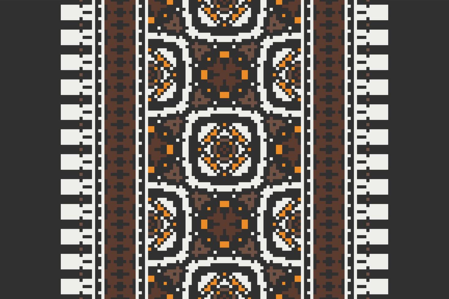 Anarkali frock design Seamless Mughal architecture Motif embroidery, Pixel Ikat embroidery Design for Print kurta pattern mughal motifs tapestry pattern floral repeat vector
