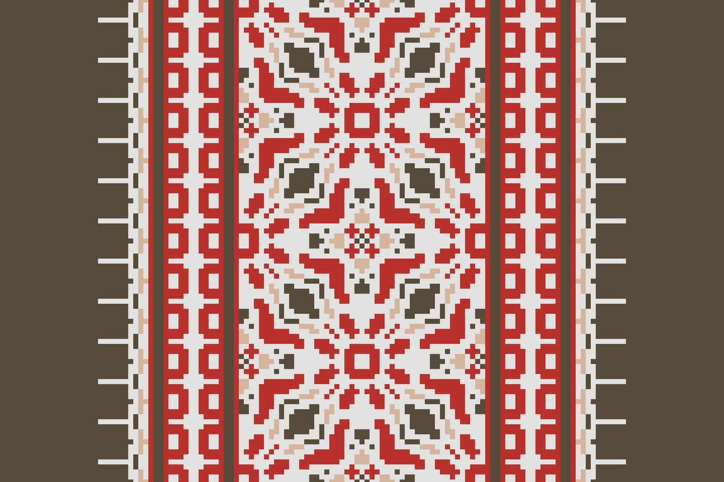 Anarkali frock design Seamless Scandinavian pattern Motif embroidery, Pixel Ikat embroidery Design for Print border embroidery ancient egypt vector