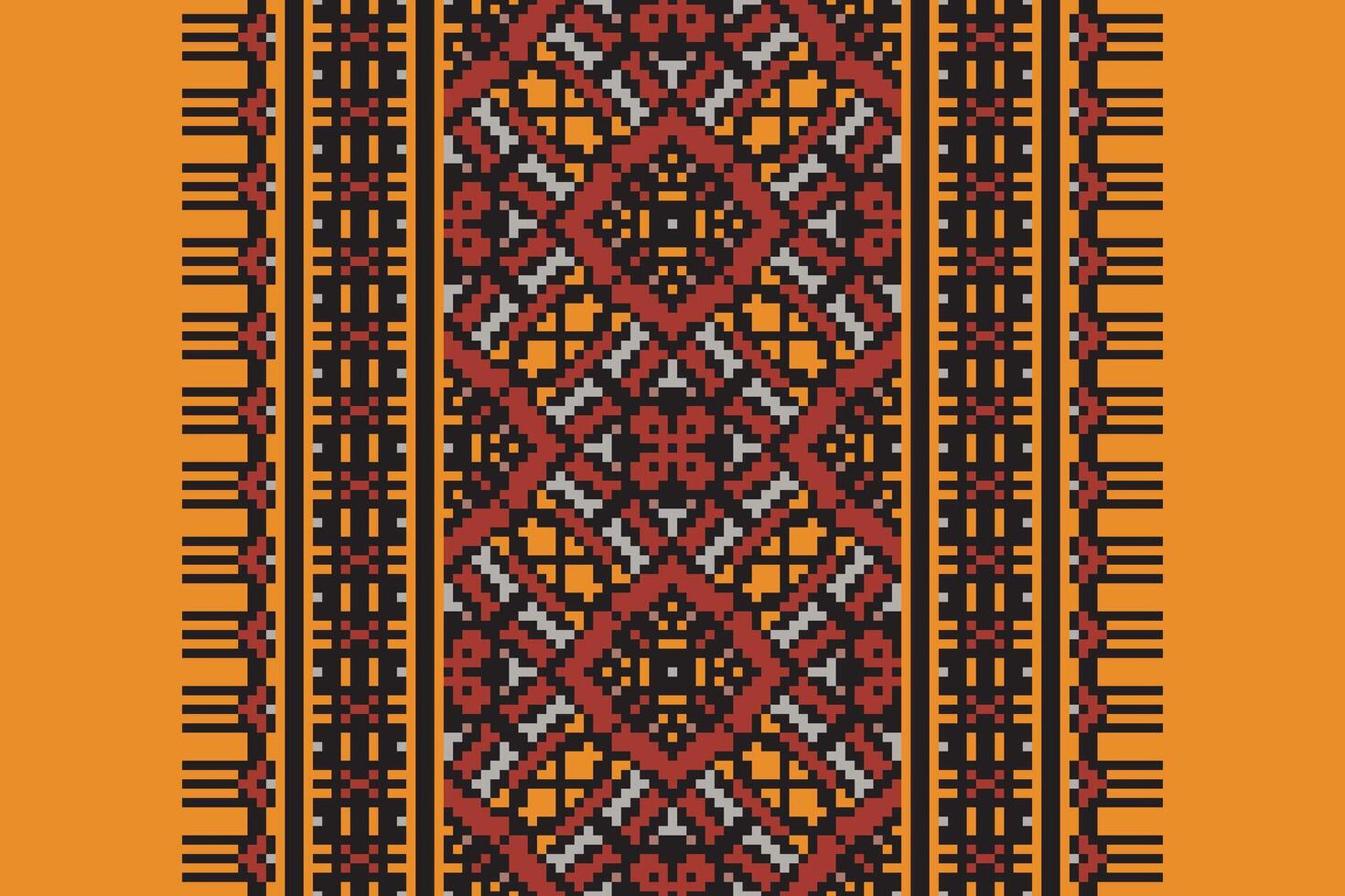 Anarkali frock design Seamless Scandinavian pattern Motif embroidery, Pixel Ikat embroidery Design for Print scandinavian pattern saree ethnic nativity gypsy pattern vector