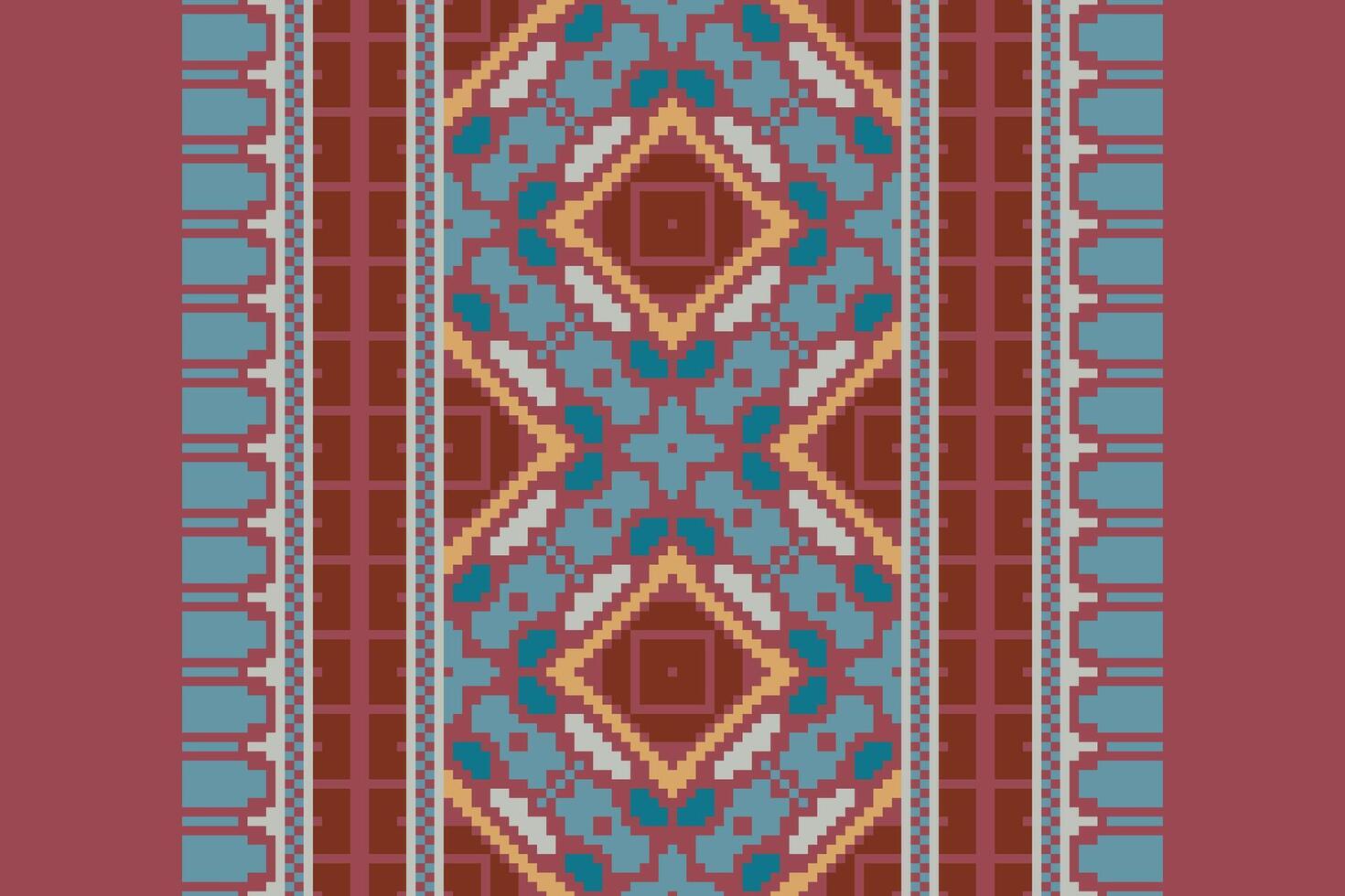 Kurta Pattern Seamless Bandana print silk Motif embroidery, Pixel Ikat embroidery Design for Print Texture fabric saree sari carpet. kurta patola saree vector
