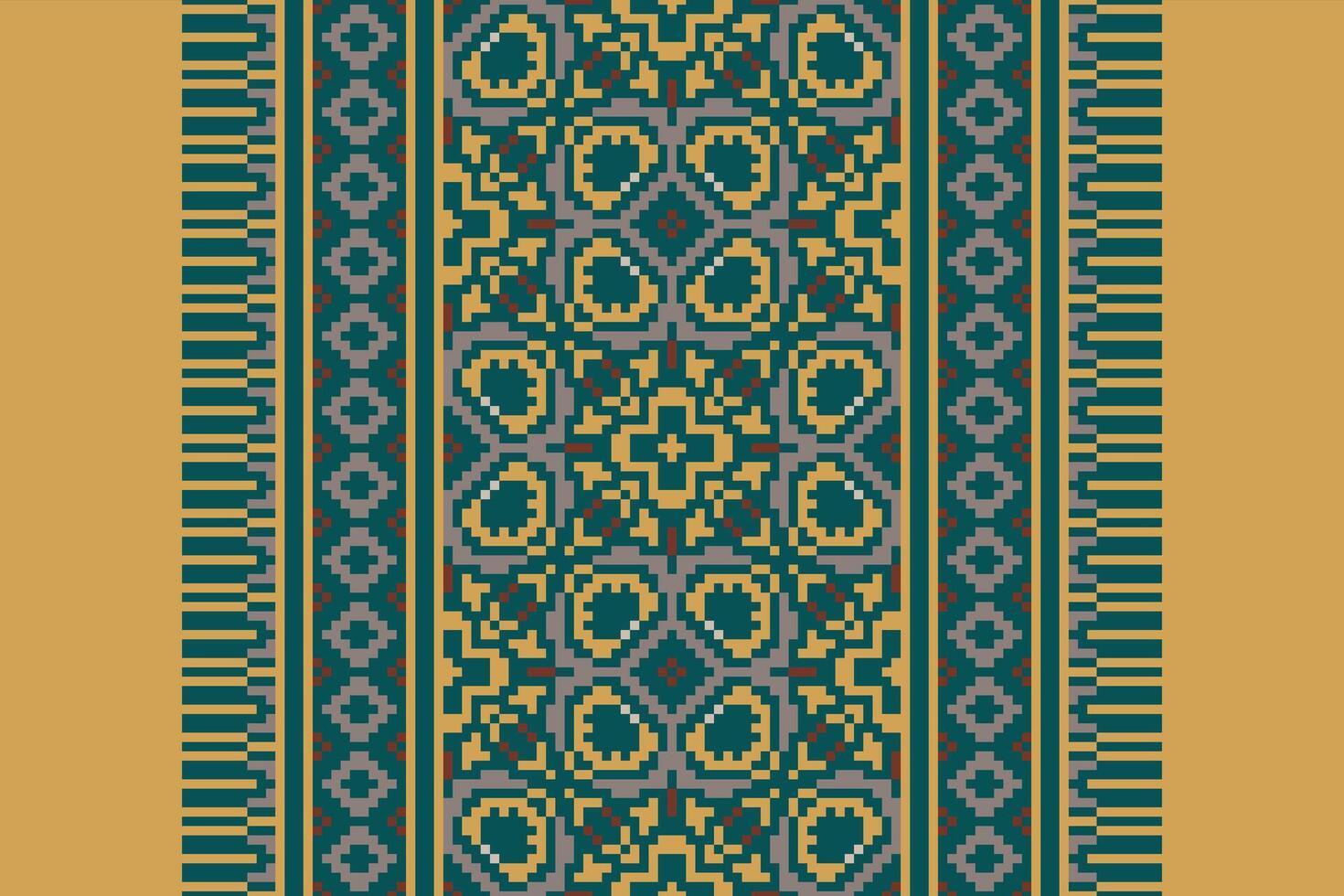 Kurta Pattern Seamless Bandana print silk Motif embroidery, Pixel Ikat embroidery Design for Print pattern vintage flower folk navajo patchwork pattern vector