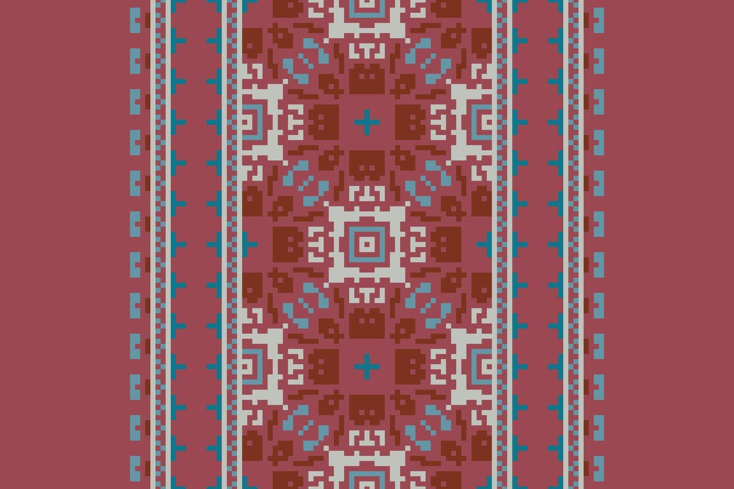 Kurta Pattern Seamless Native American, Motif embroidery, Pixel Ikat embroidery Design for Print scandinavian pattern saree ethnic nativity gypsy pattern vector
