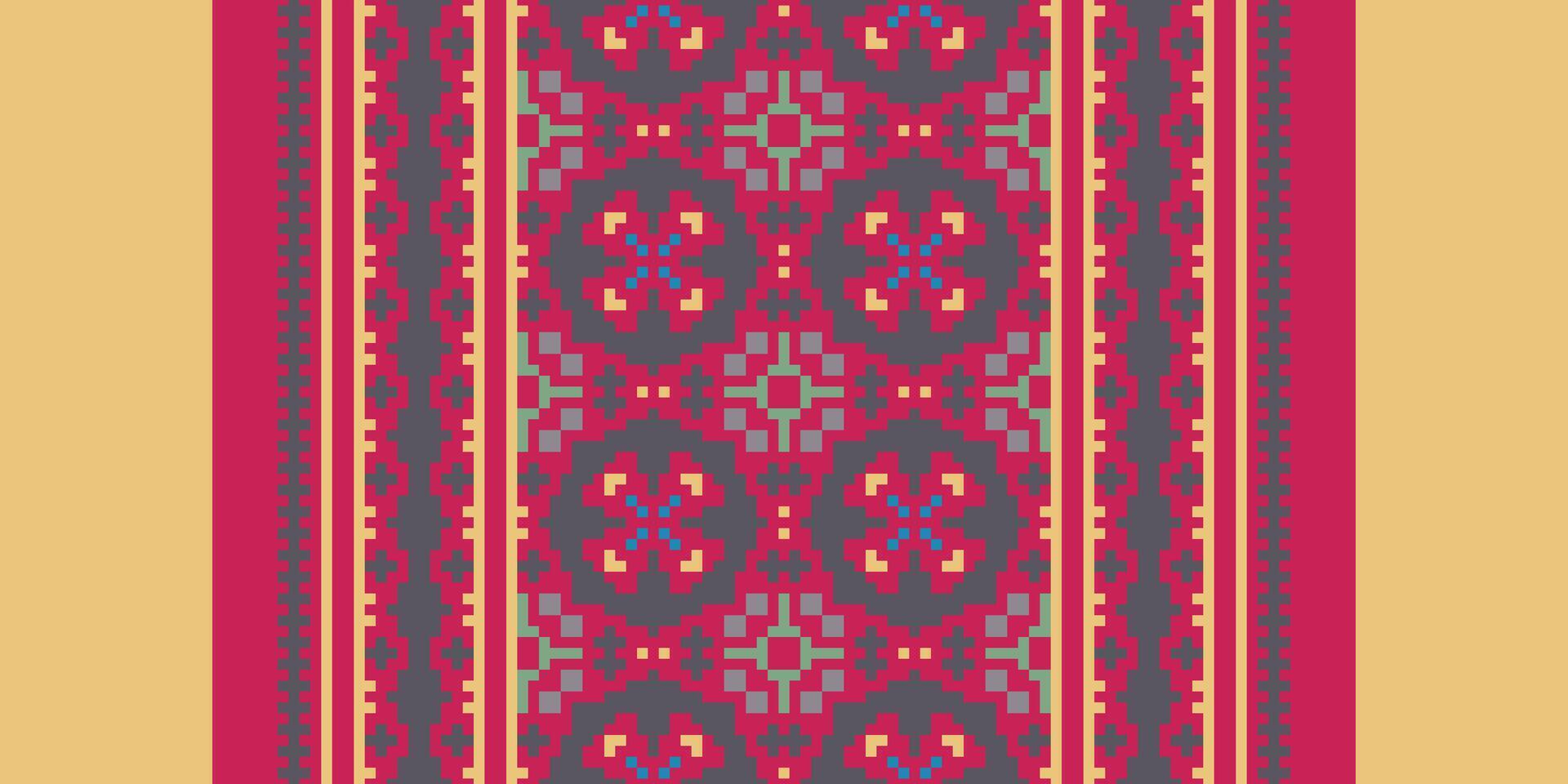 Motif folklore pattern Seamless Australian aboriginal pattern Motif embroidery, Pixel Ikat embroidery Design for Print kurta pattern mughal motifs tapestry pattern floral repeat vector