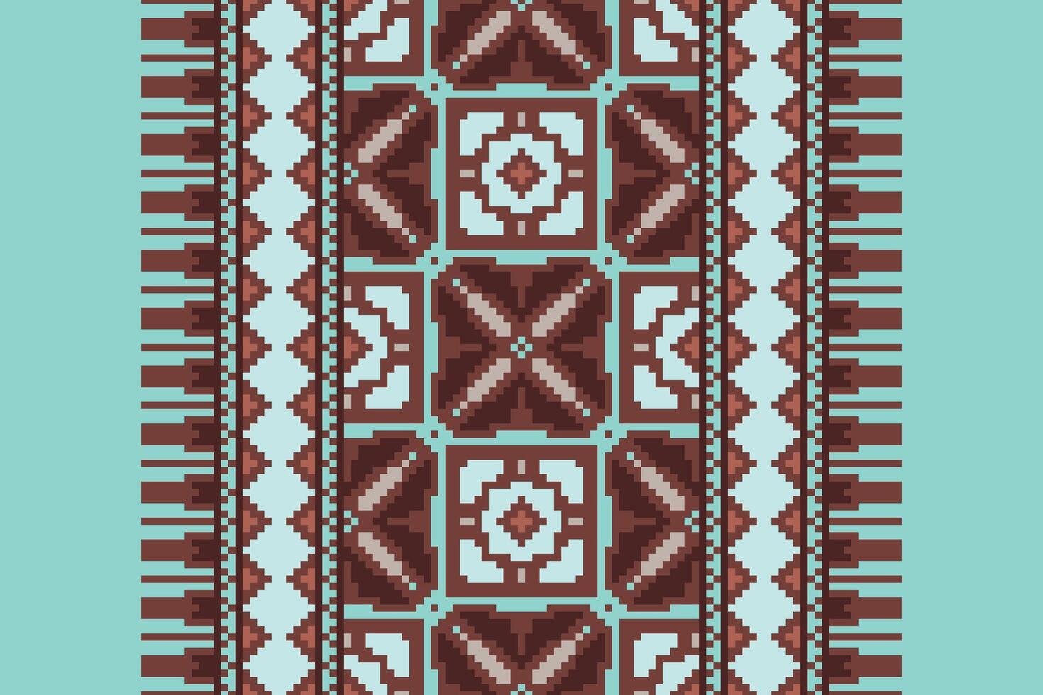 Kurta Pattern Seamless Mughal architecture Motif embroidery, Pixel Ikat embroidery Design for Print indonesian batik motif embroidery native american kurta mughal design vector