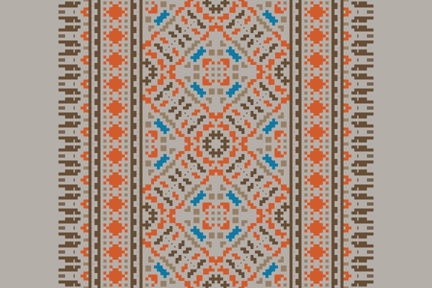 Kurta Pattern Seamless Scandinavian pattern Motif embroidery, Pixel Ikat embroidery Design for Print endless arabesque cloth dupatta shawl bandana print silk kurta men vector