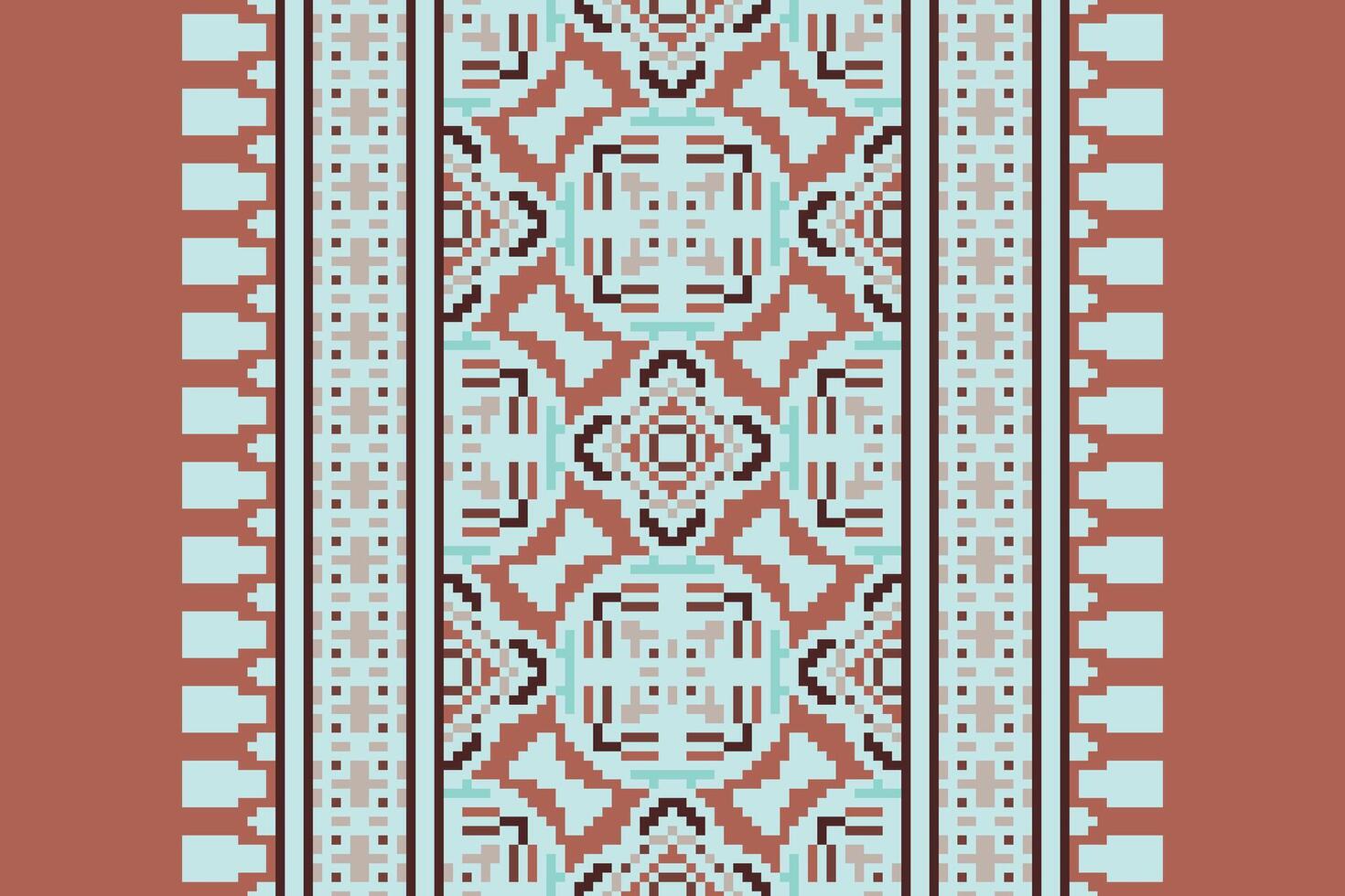 Kurta Pattern Seamless Mughal architecture Motif embroidery, Pixel Ikat embroidery Design for Print kurta pattern mughal motifs tapestry pattern floral repeat vector