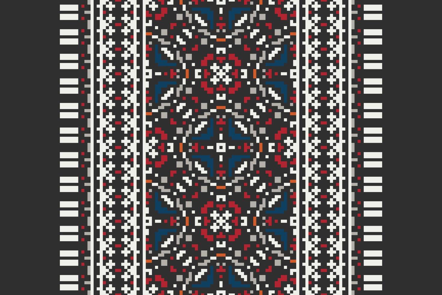 Kurta Pattern Seamless Scandinavian pattern Motif embroidery, Pixel Ikat embroidery Design for Print kurta pattern mughal motifs tapestry pattern floral repeat vector